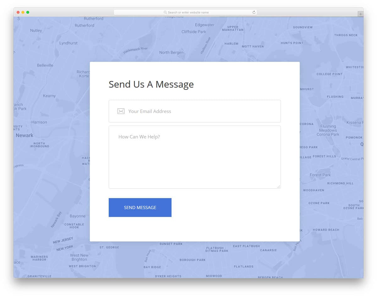 clean and elegant looking contact form example 