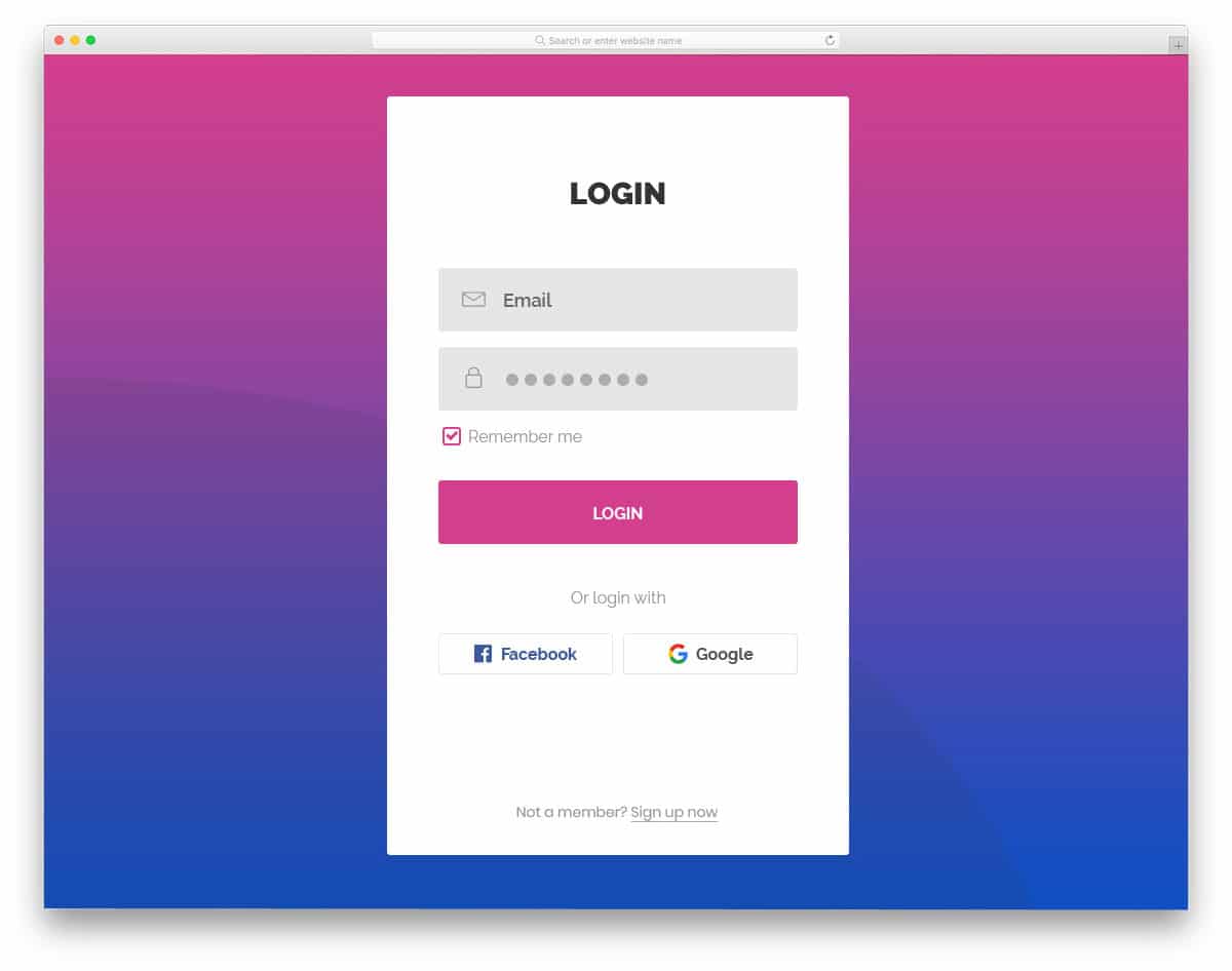 long login form to fit all your options in one place