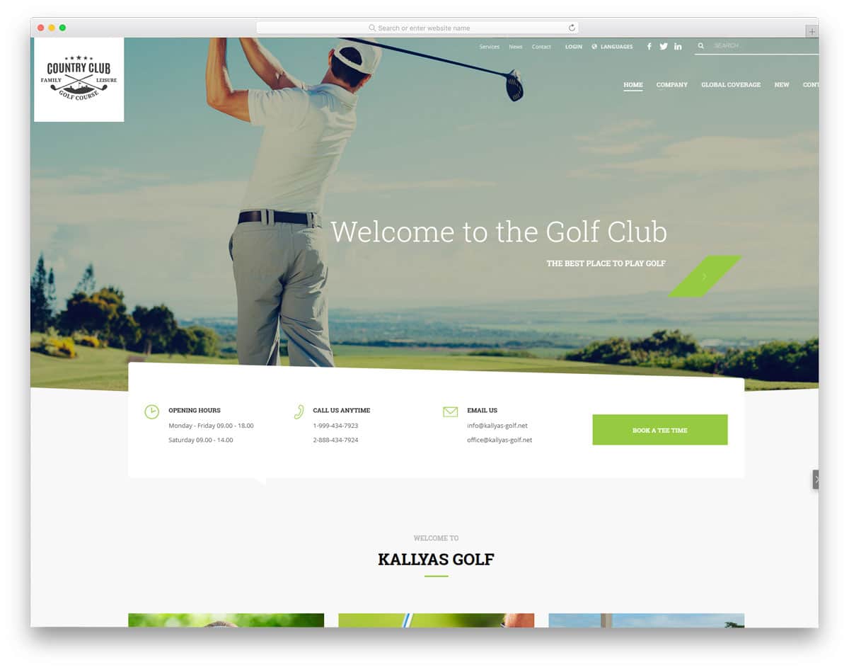 sensibly designed wordpress golf themes