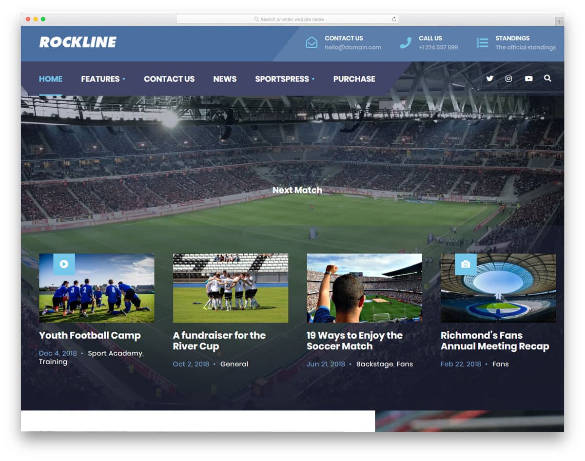 wordpress theme for sports club and news website