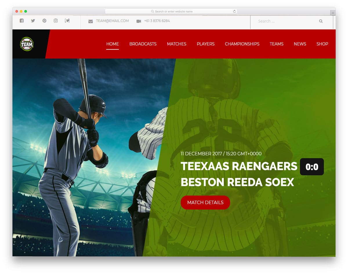 baseball wordpress themes with options for present-day audience