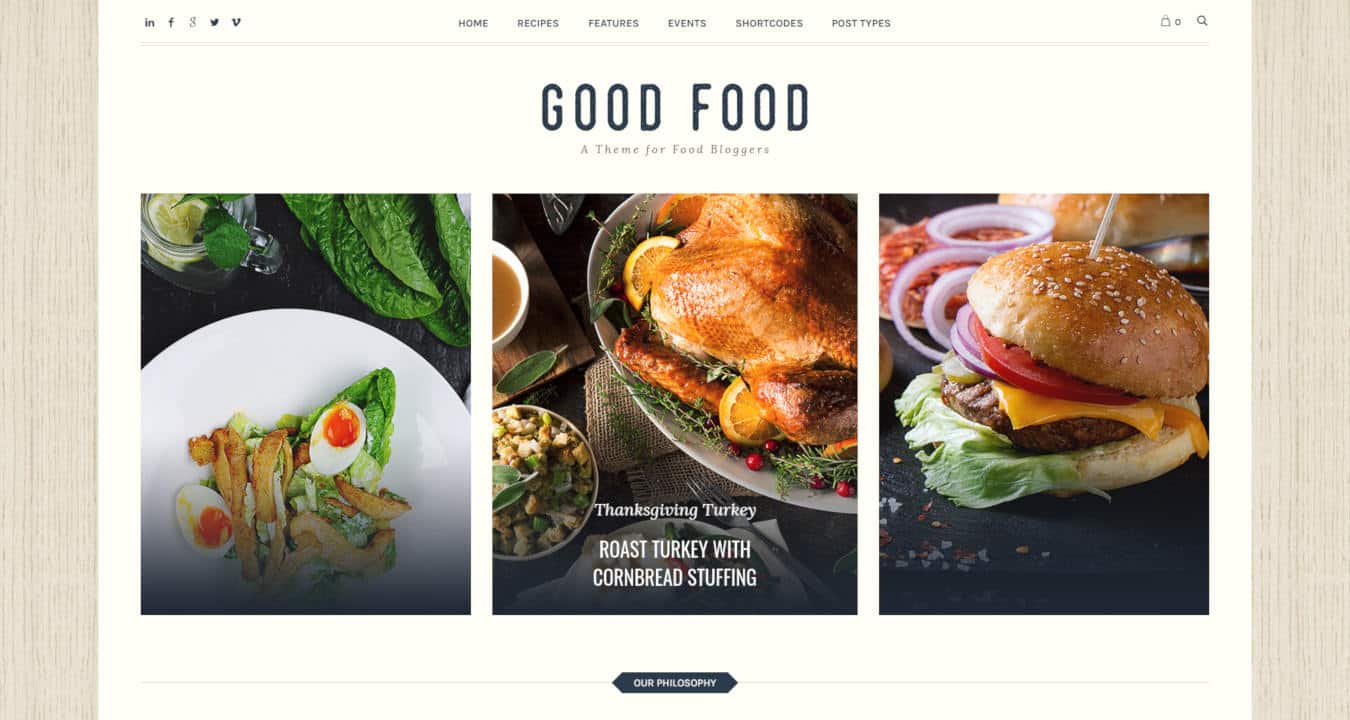 food website templates good food