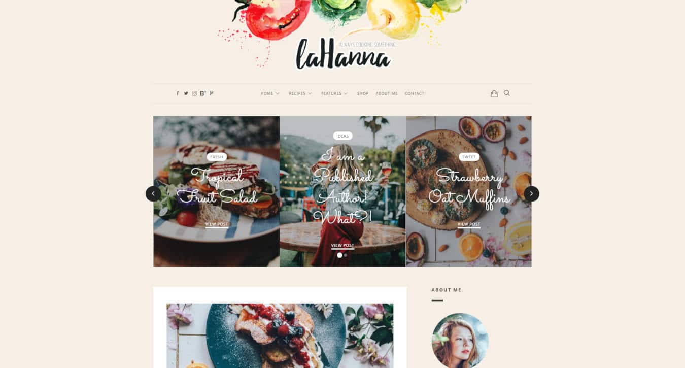 food website templates lahanna