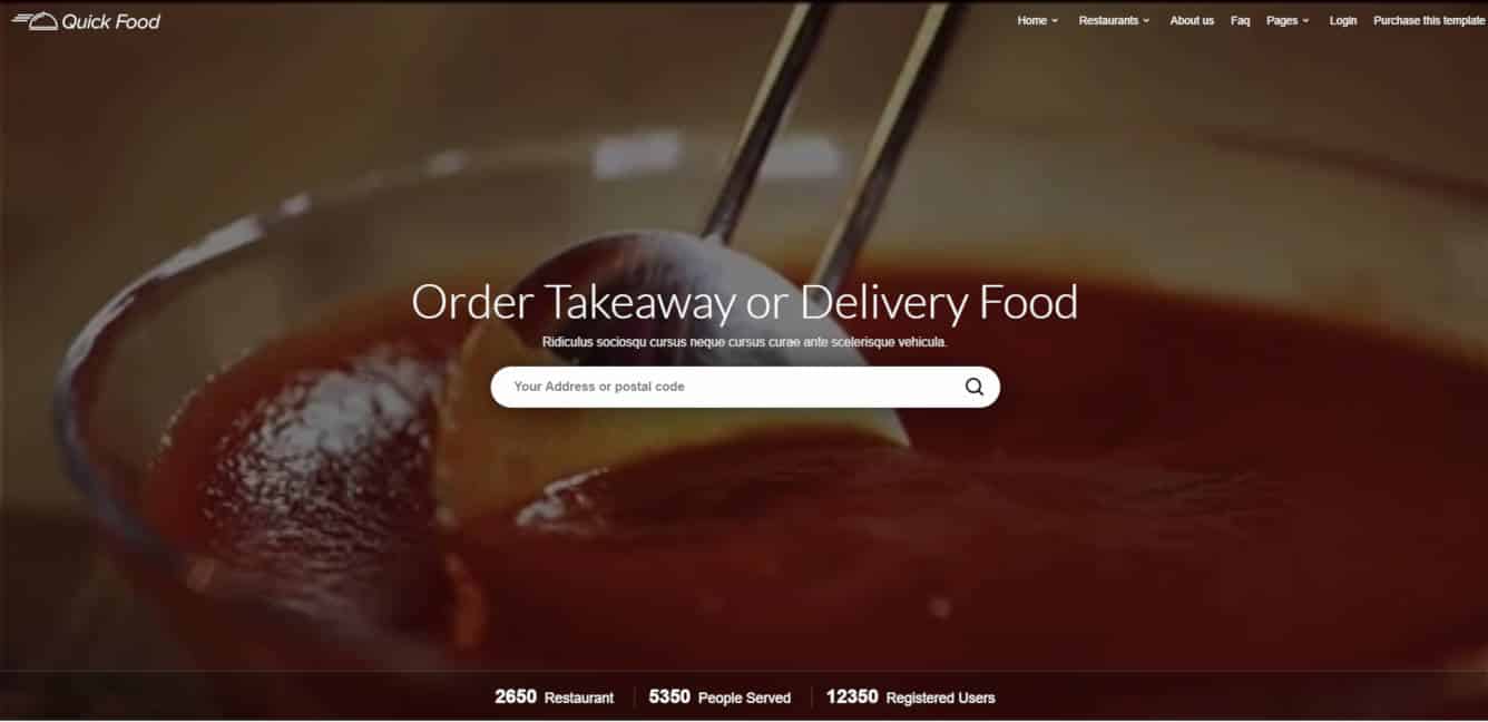 food website templates quickfood