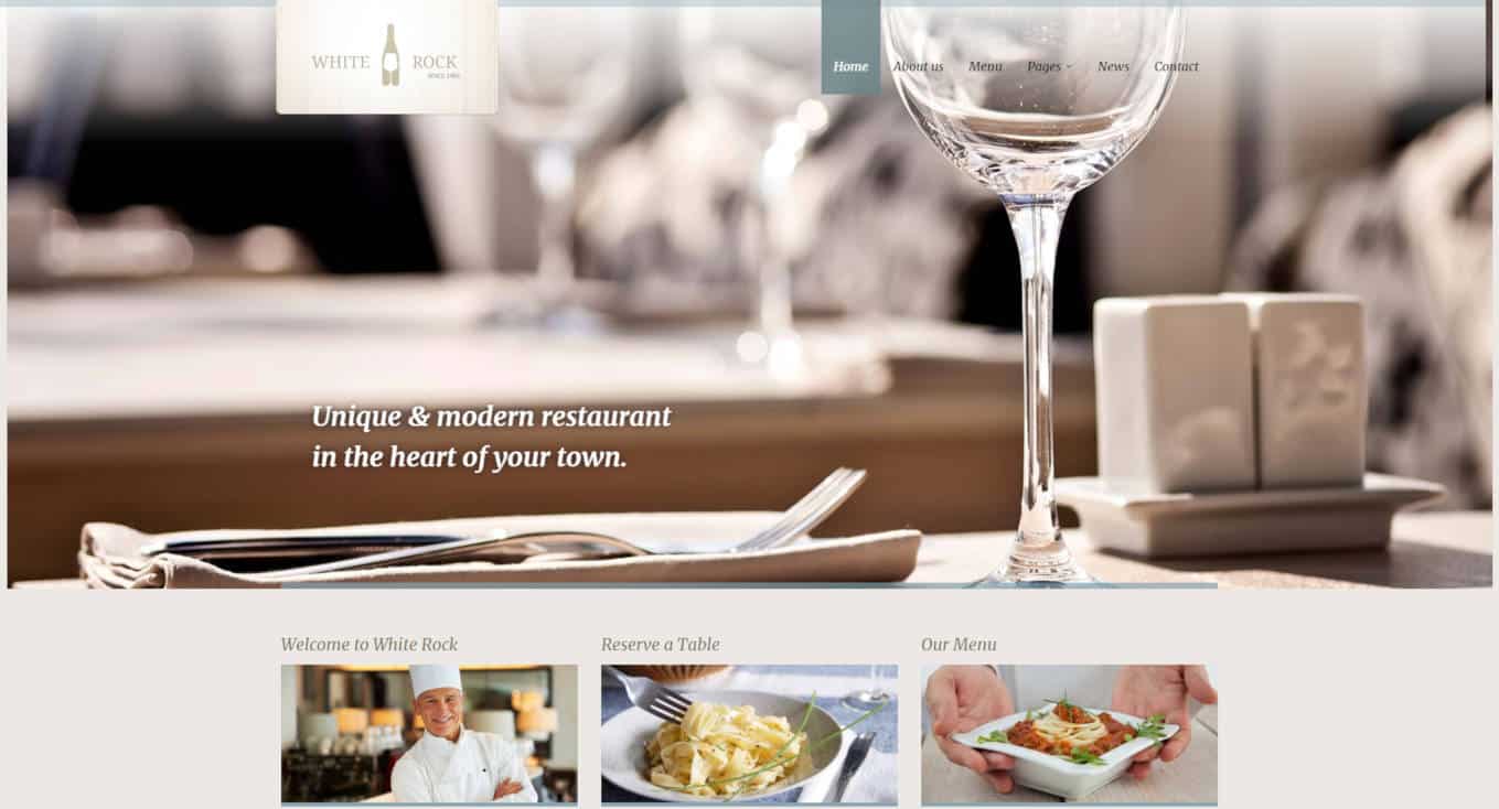 restaurant website templates white rock