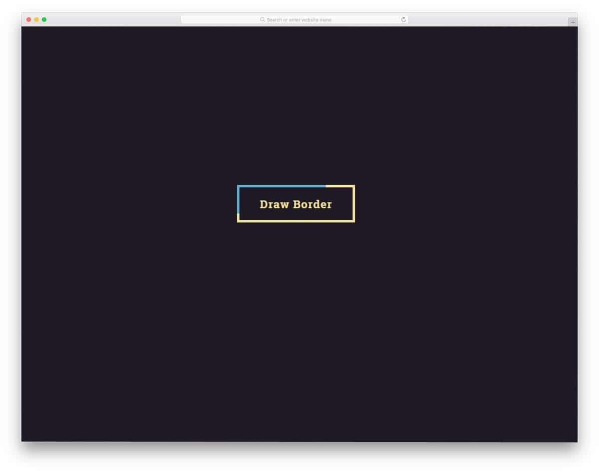 hover activated button border animation example