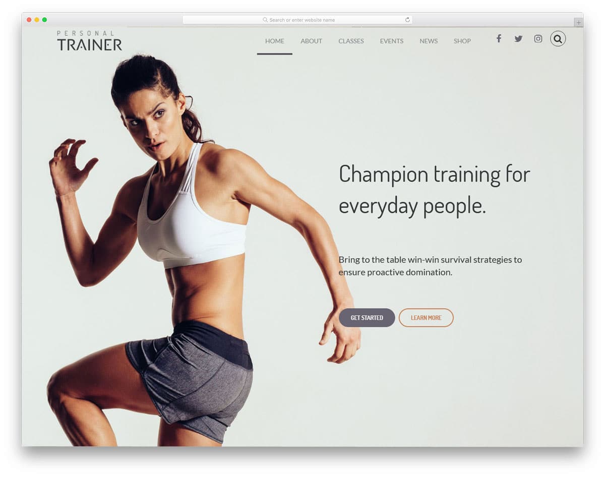 martial arts personal trainer wordpress themes