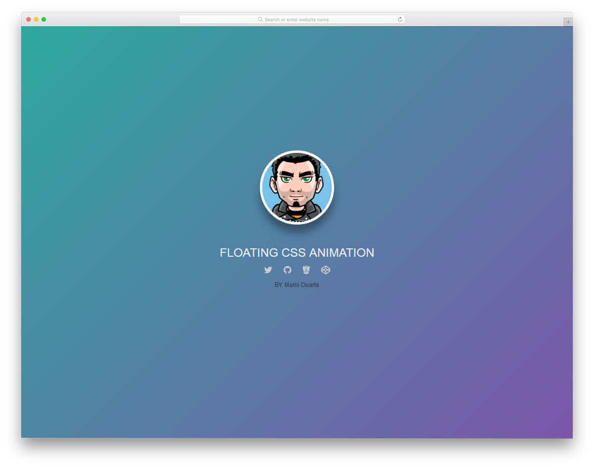 floating profile card animation example