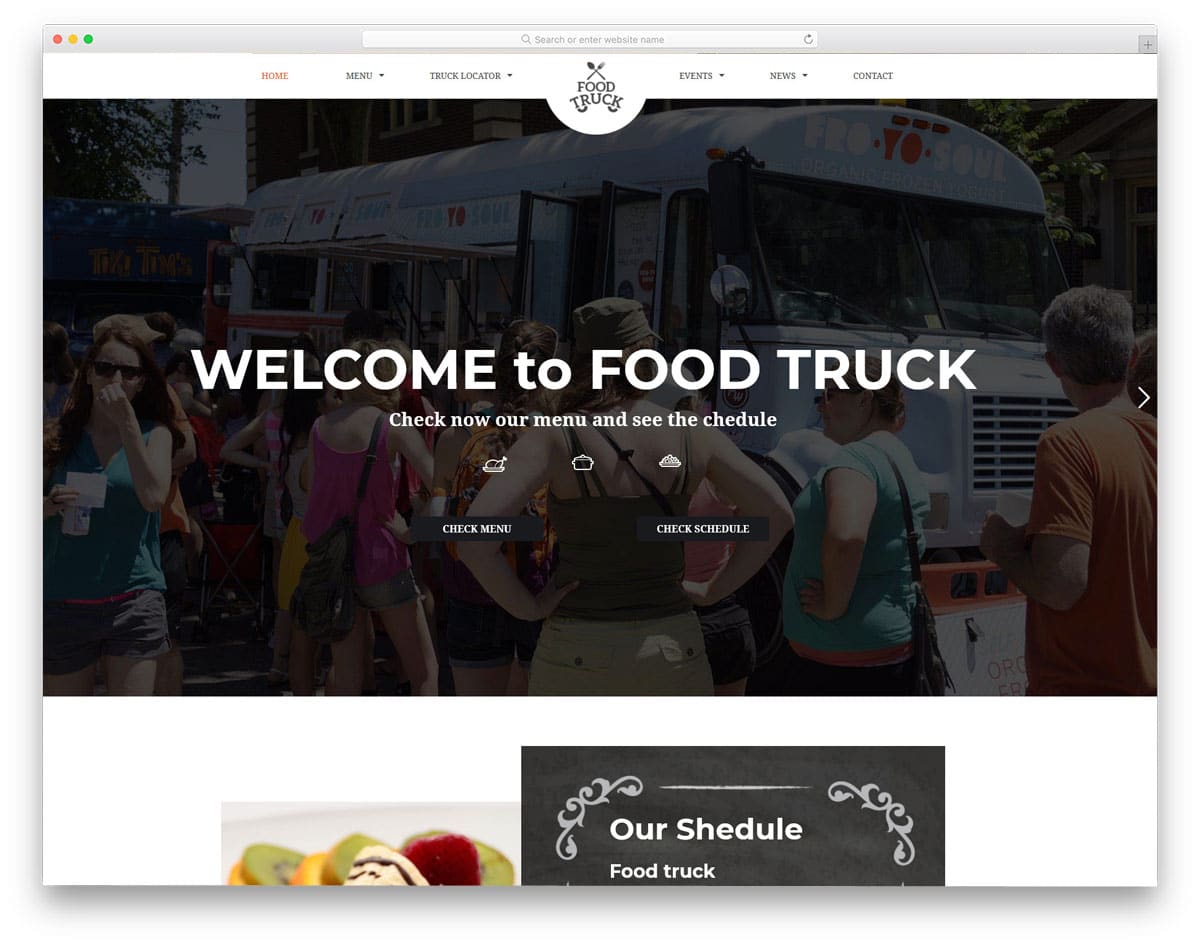 clean and rich looking food truck WordPress themes