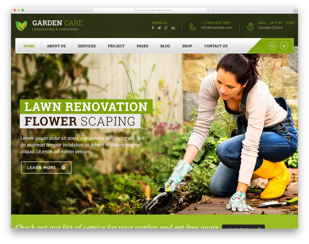 bold looking garden and landscaping website templates