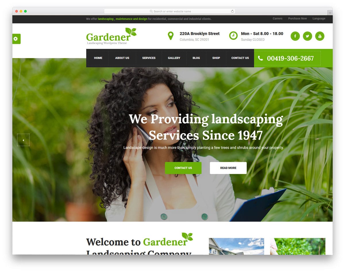 gardener - wordpress themes for gardening