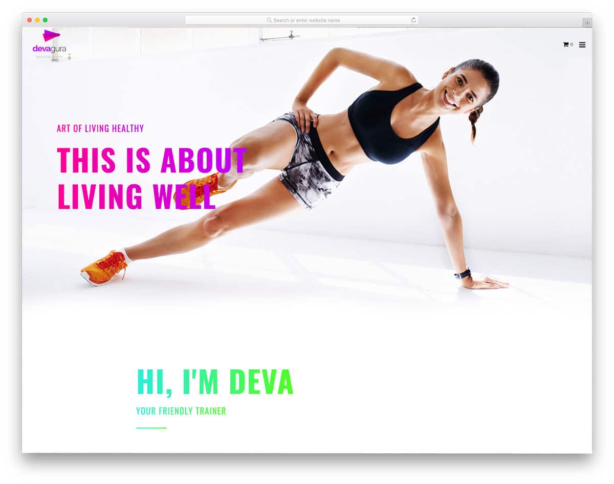 colorful wordpress theme for personal trainer