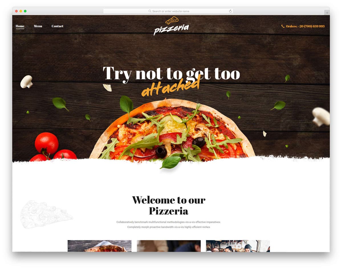easy to customize WordPress theme for pizza stores and food trucks