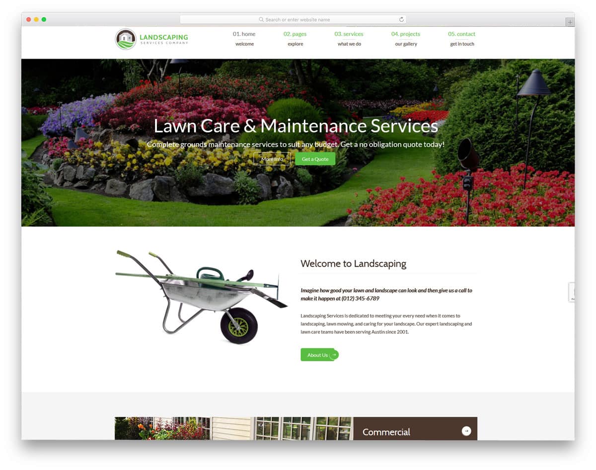 html version of the ladscaping wordpress theme