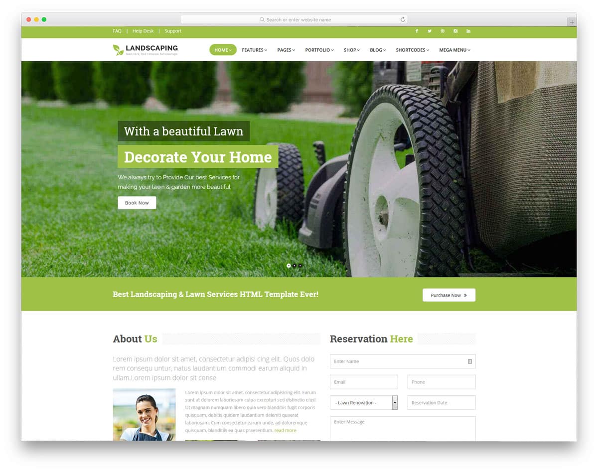 sensibly designed landscaping website templates