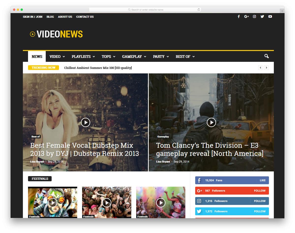 WordPress live streaming theme for news websites