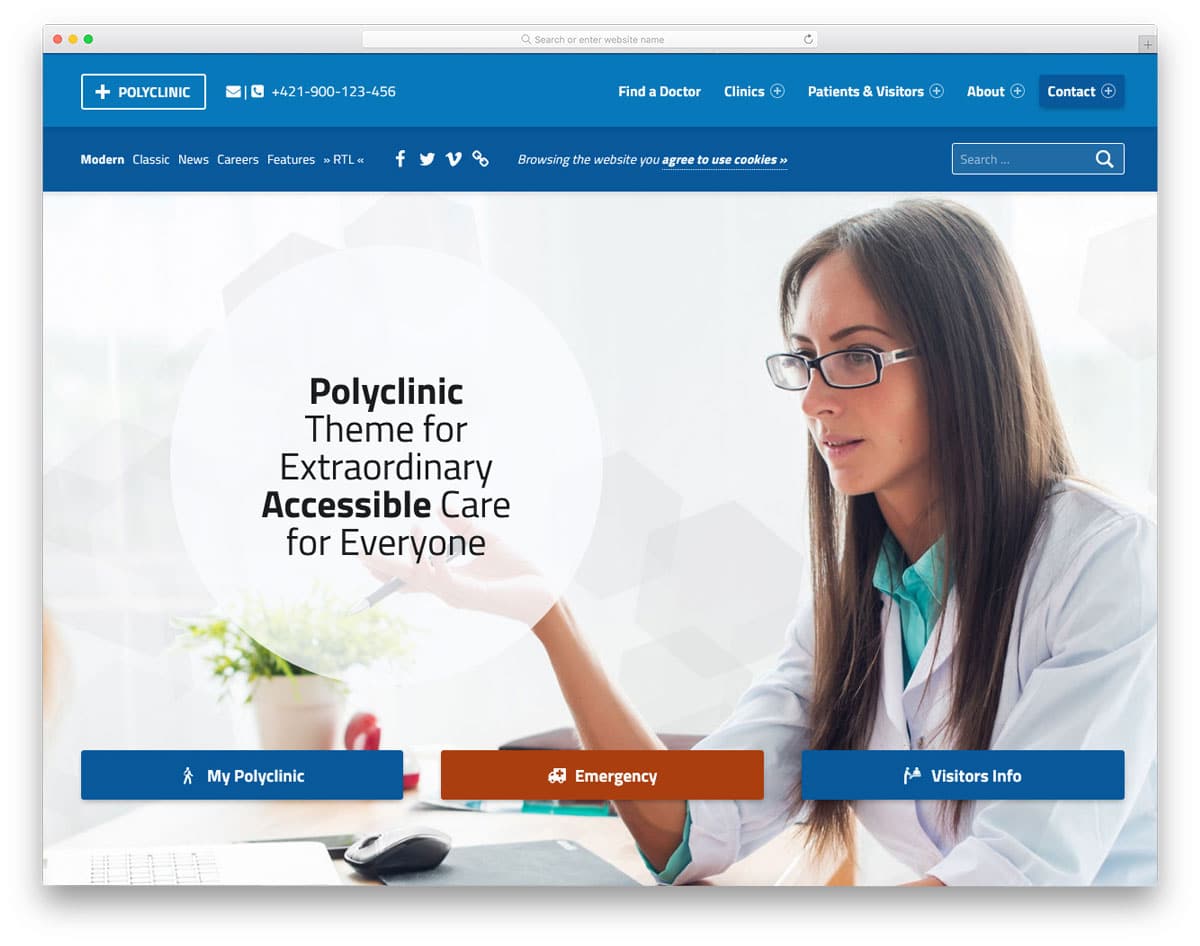 healthcare WordPress theme with proper accessible options