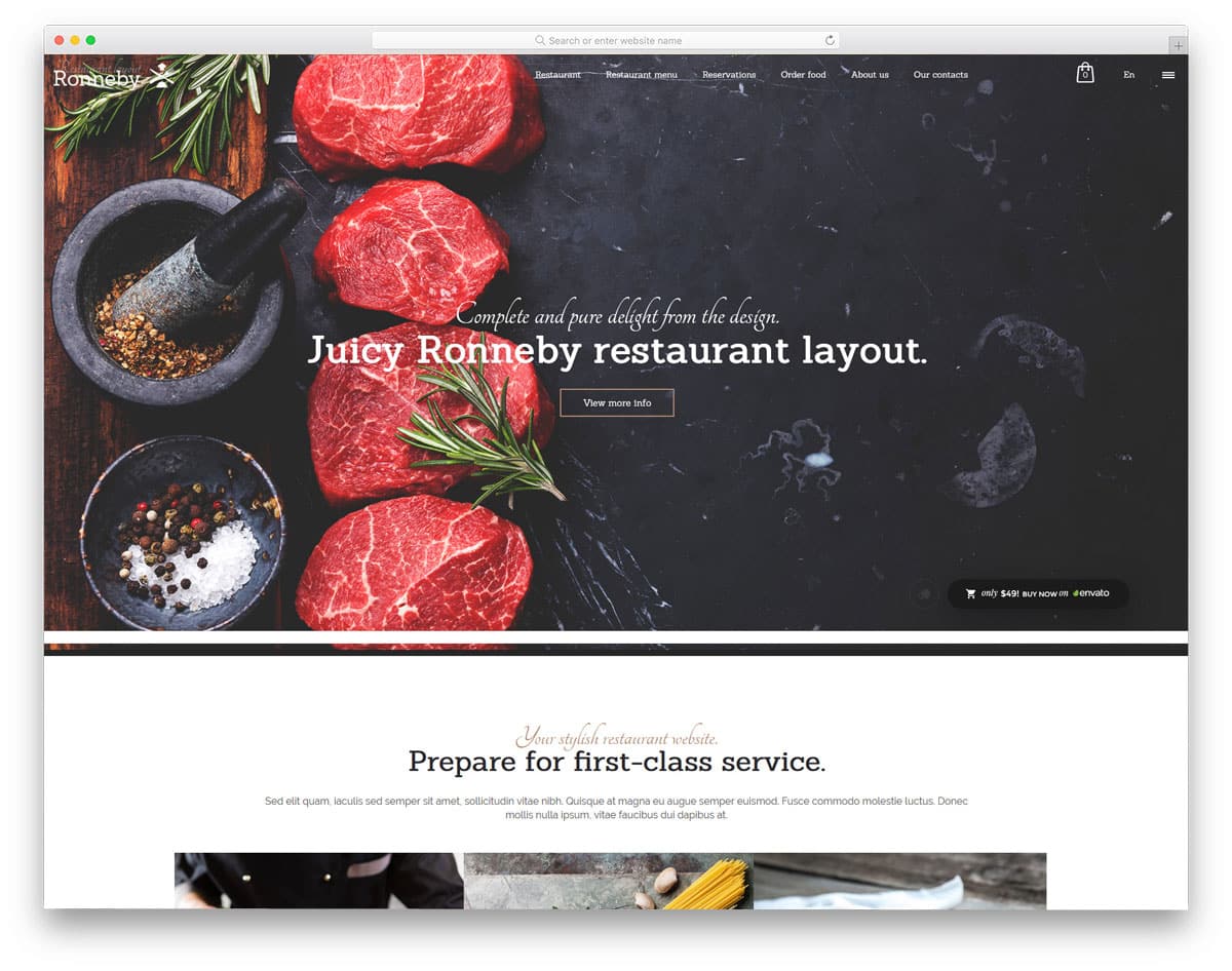 modern restaurant WordPress theme