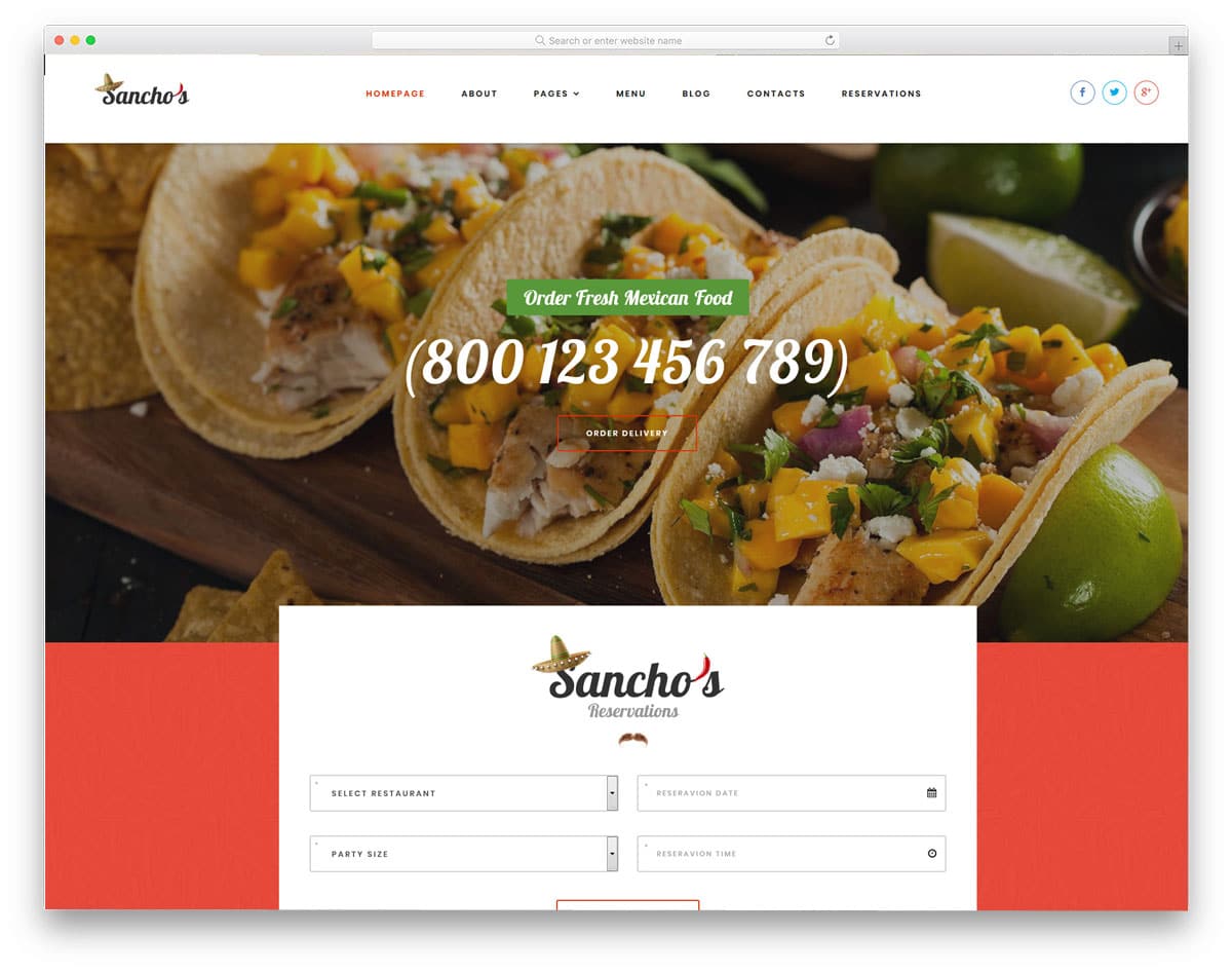 food truck WordPress themes for mexican foods