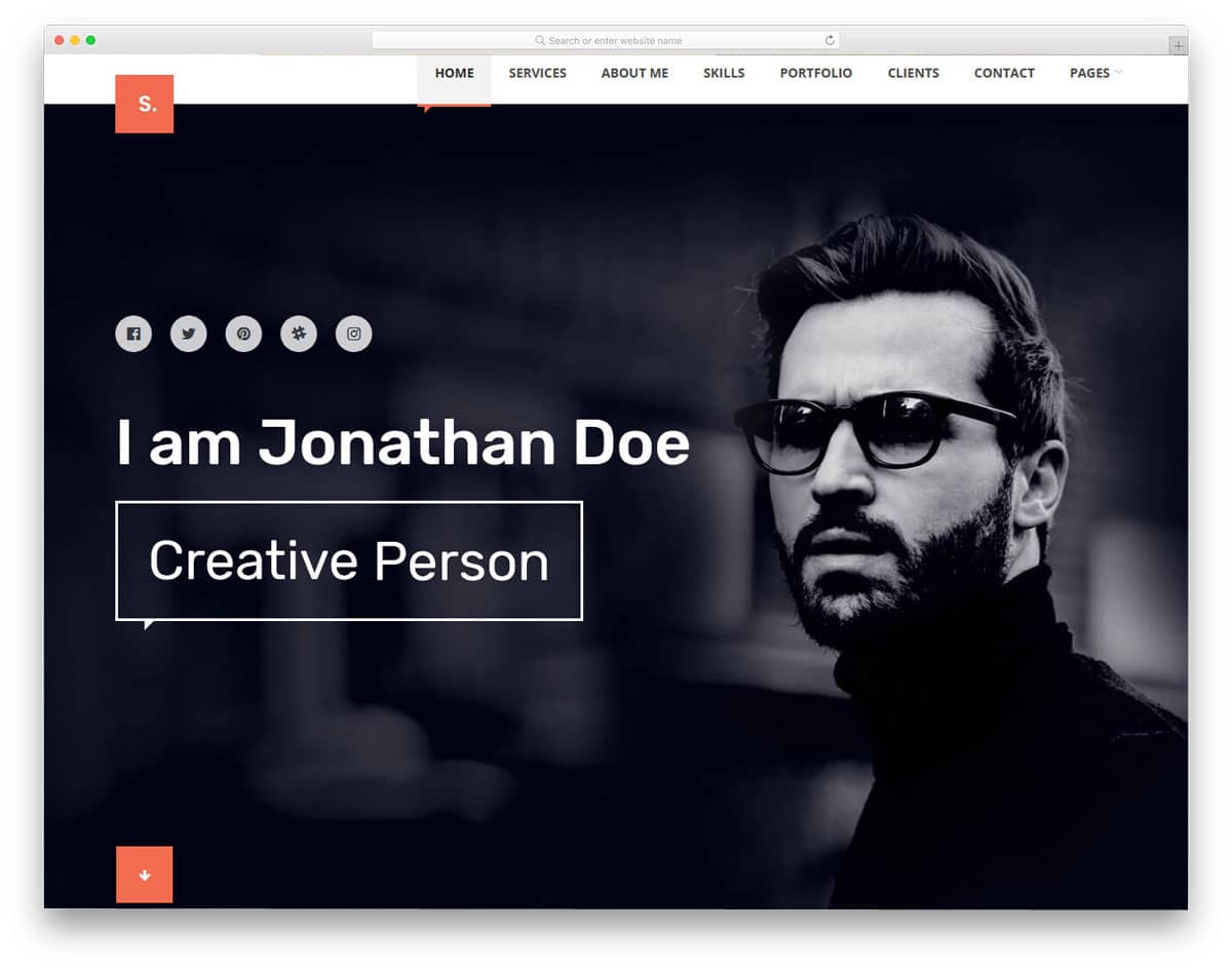 personal website WordPress theme for creative professionals