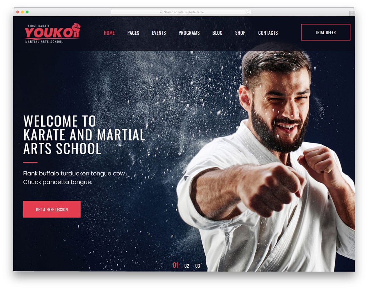 simple and neat fitness website theme