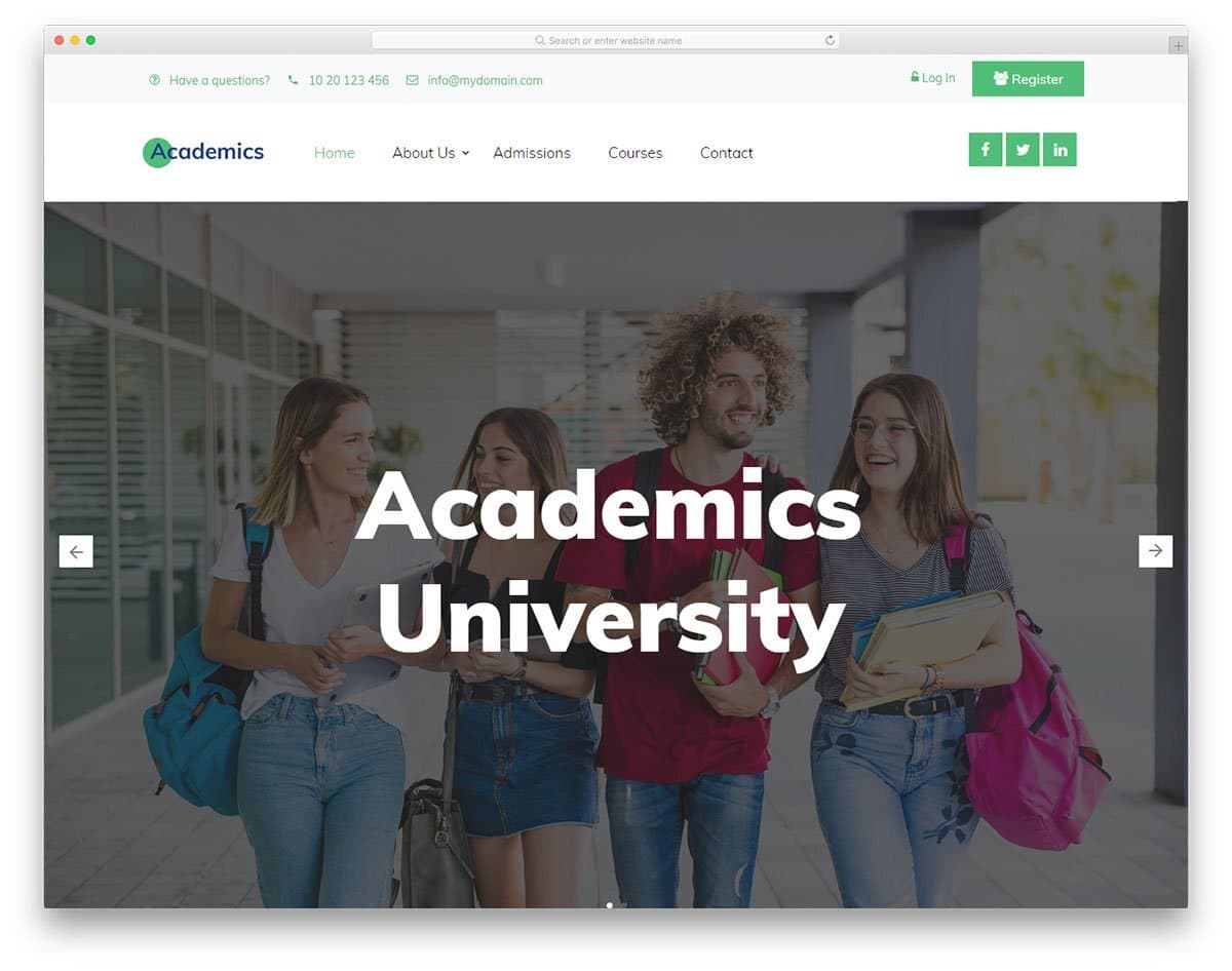modern clean university and college website template