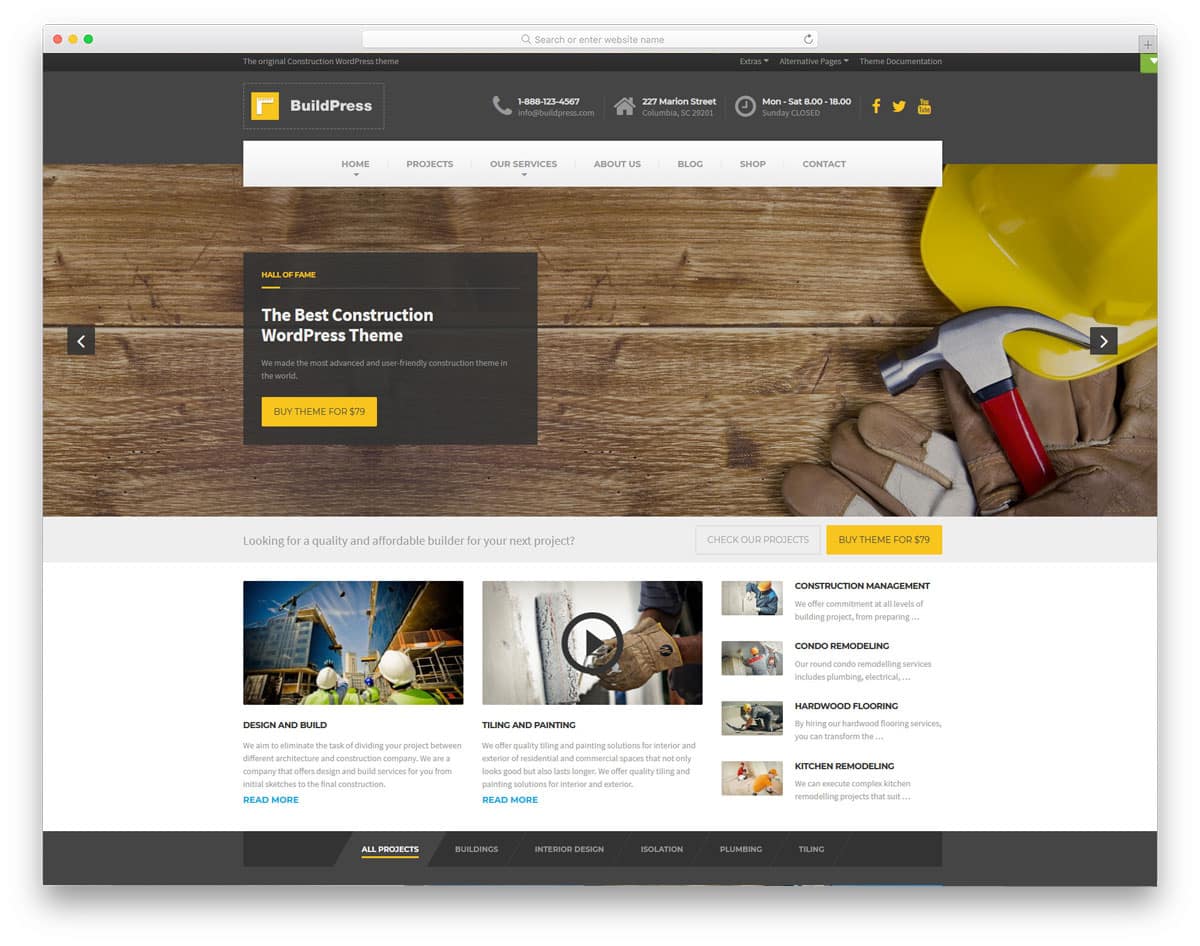 multipurpose wordpress theme for construction related businesses