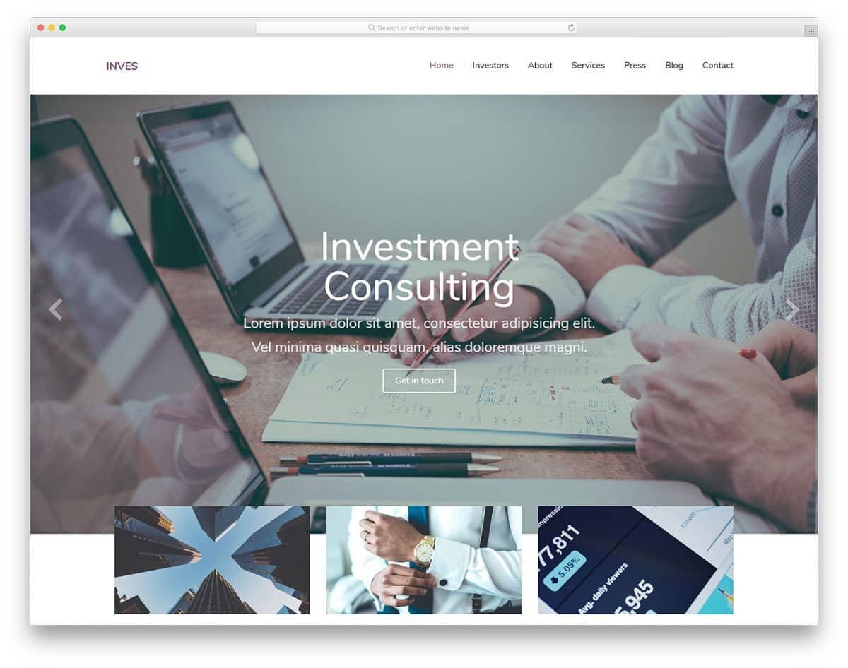 flat style business website template