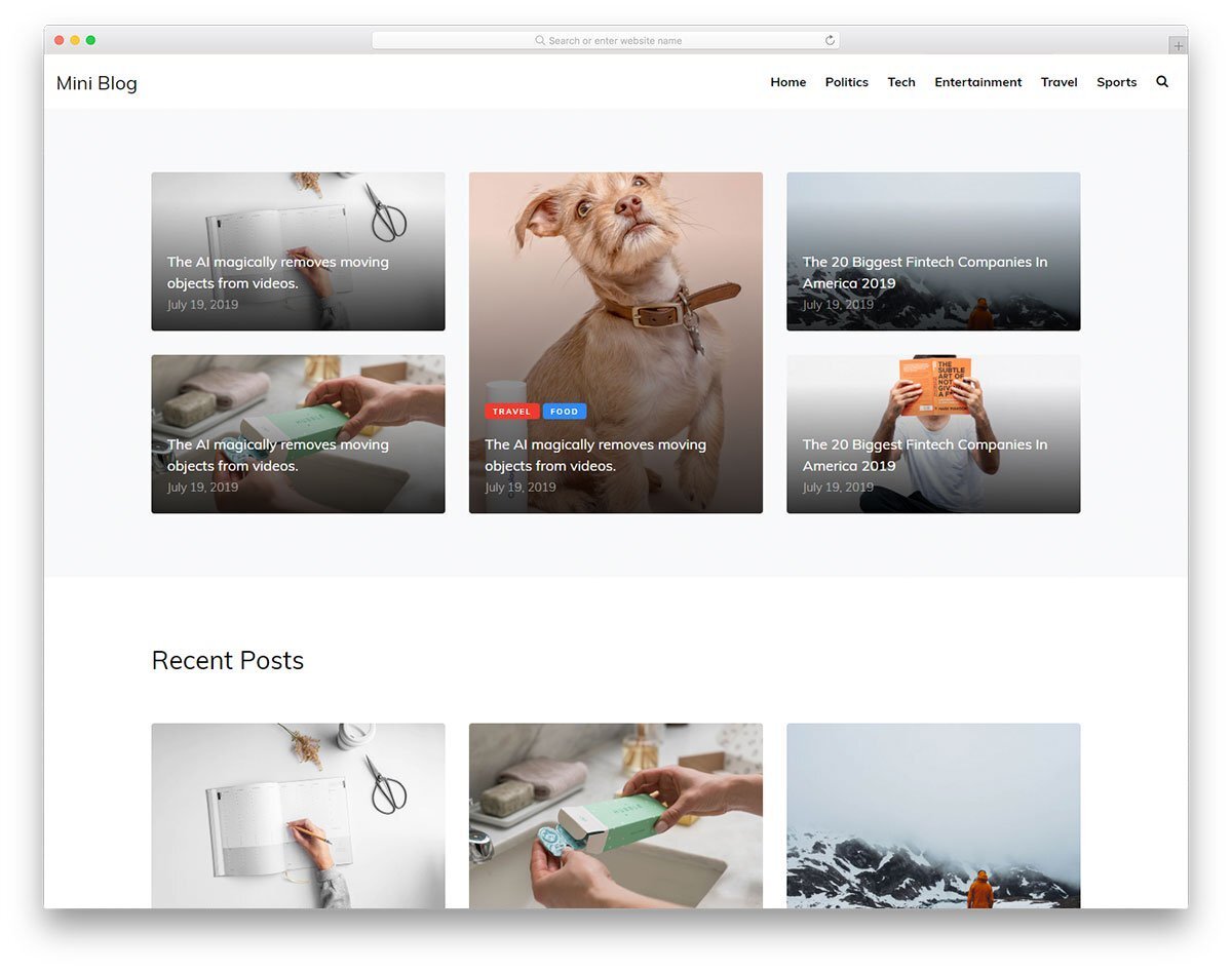 clean responsive website template for blogs