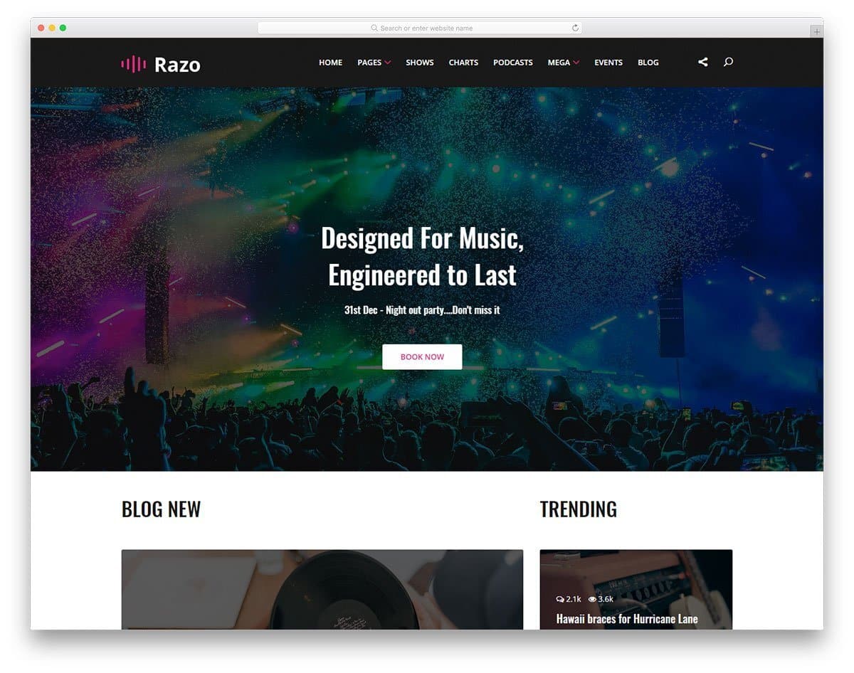music streaming website template