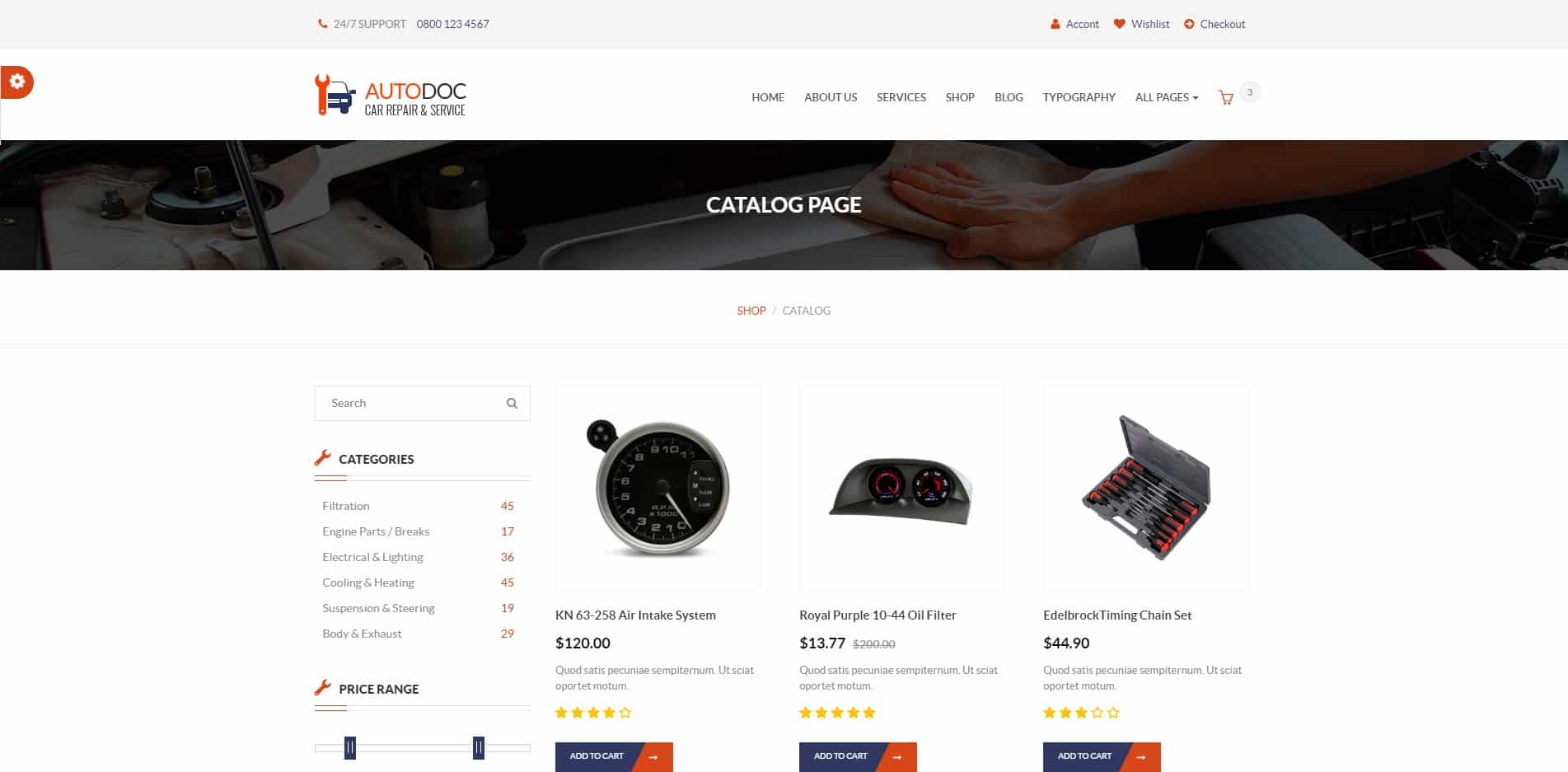 autodoc car dealer website template