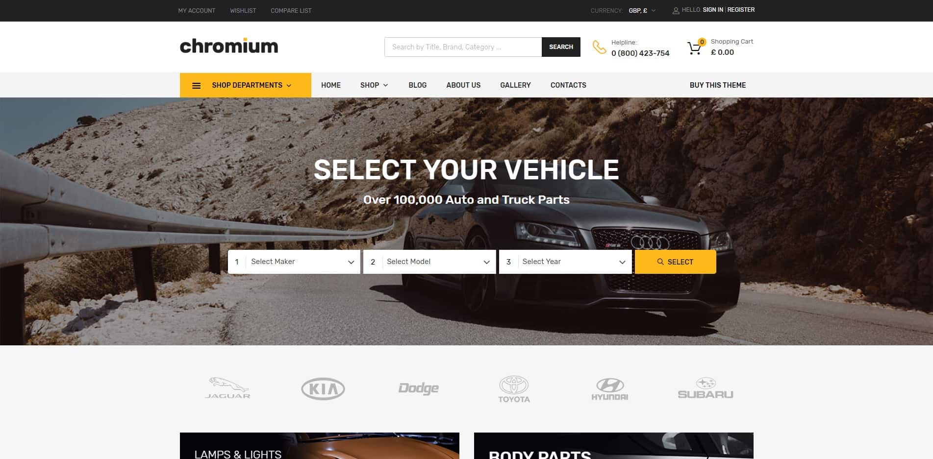 chromuim car dealer website template