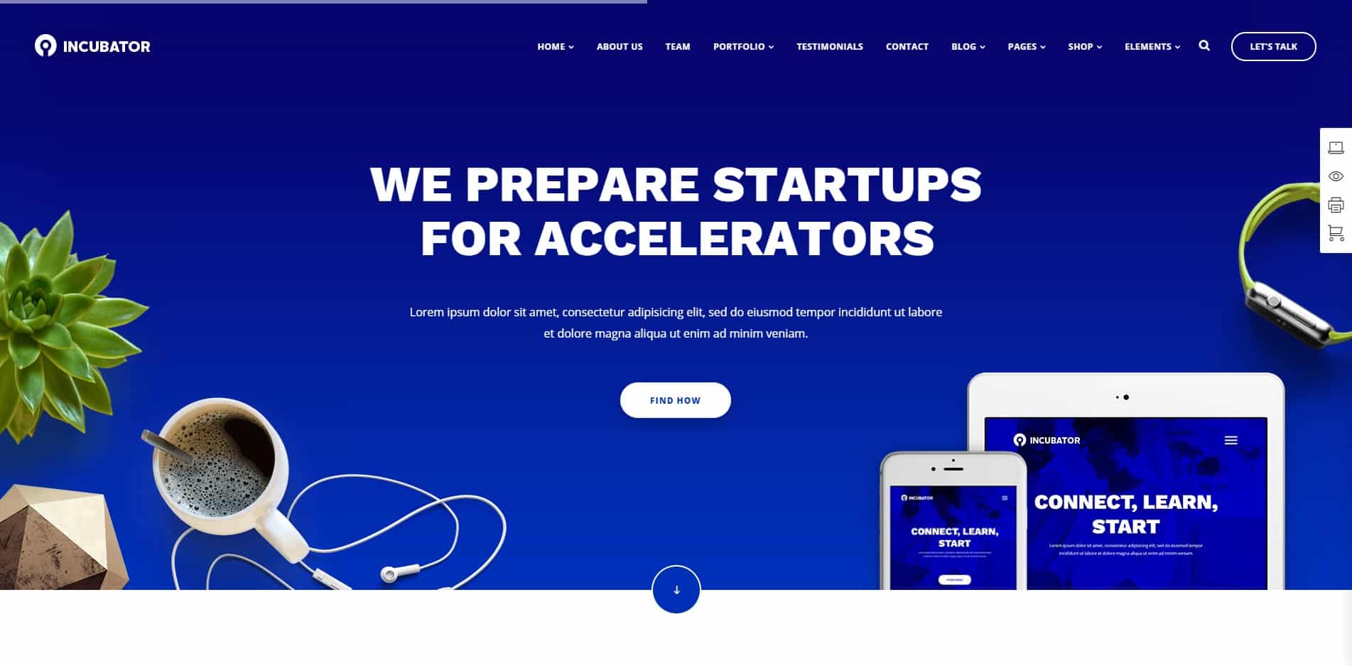 incubator technology website template