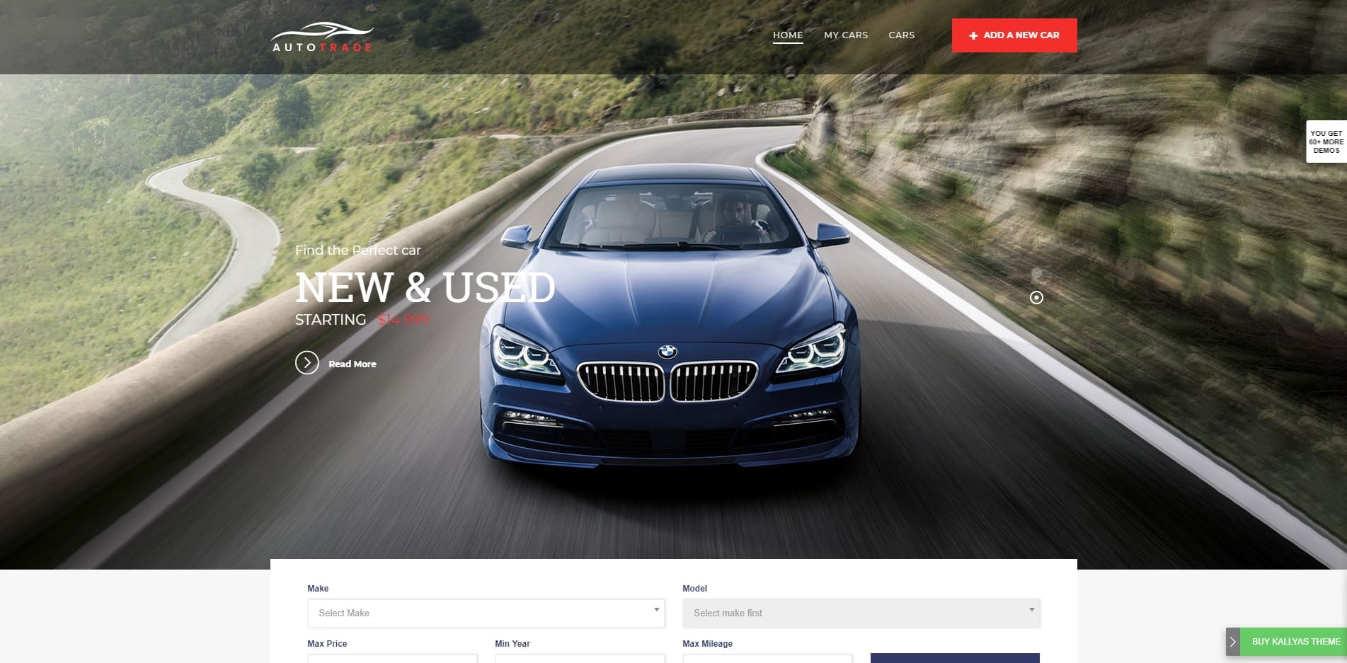 kallyas car dealer website template
