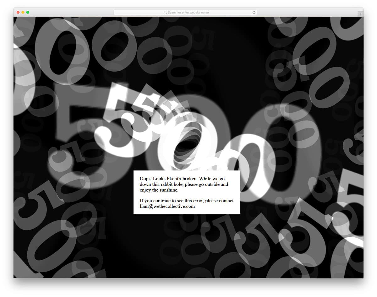 animated 500 error page template