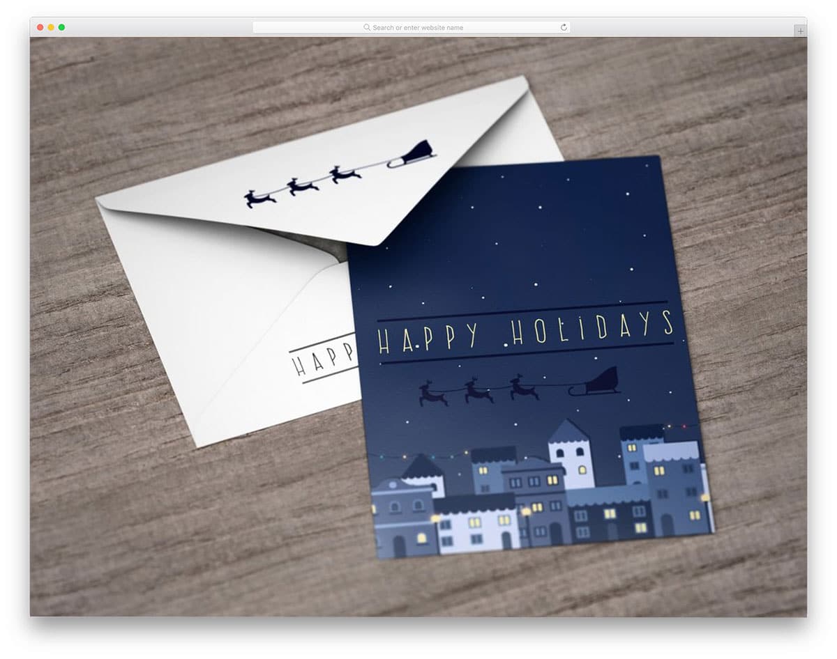 simple postcard and envelope mockup