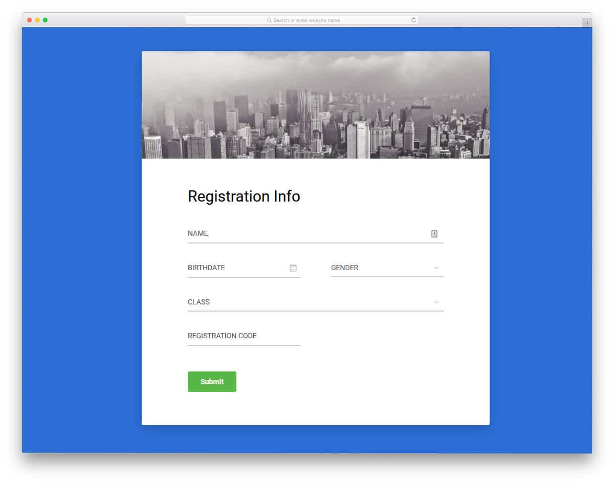 clean professional form templates for business websites