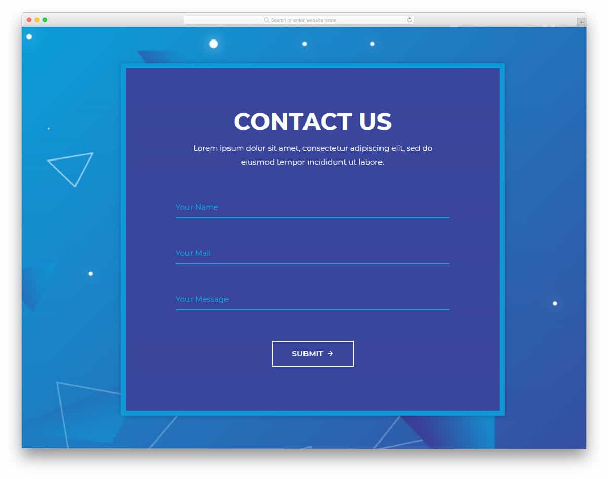 clean ideal contact form template design