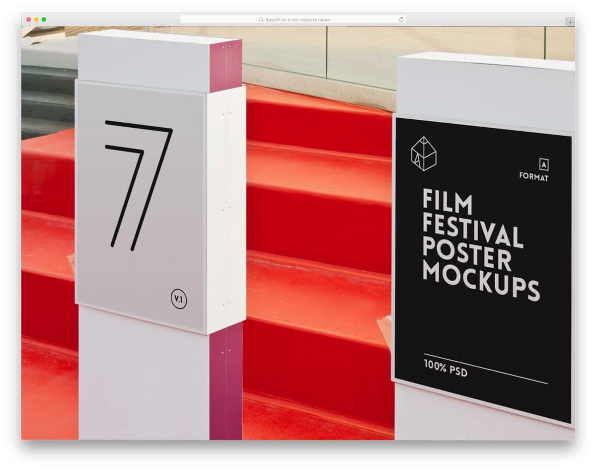 rich and realistic film festival poster mockups