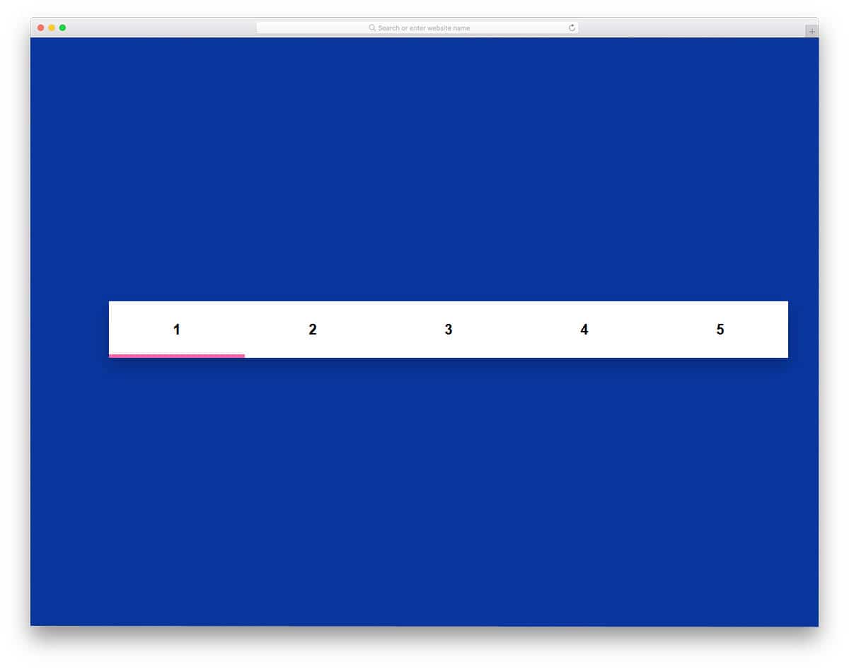 pagination design with line indicator