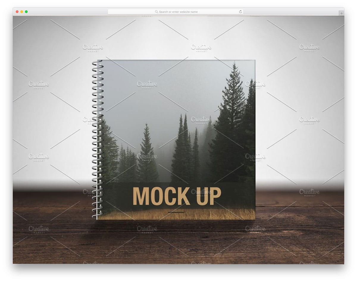spiral notebook mockup for showcasing cover design