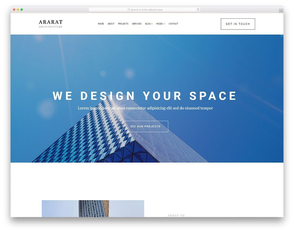 simple website template for architecture business website