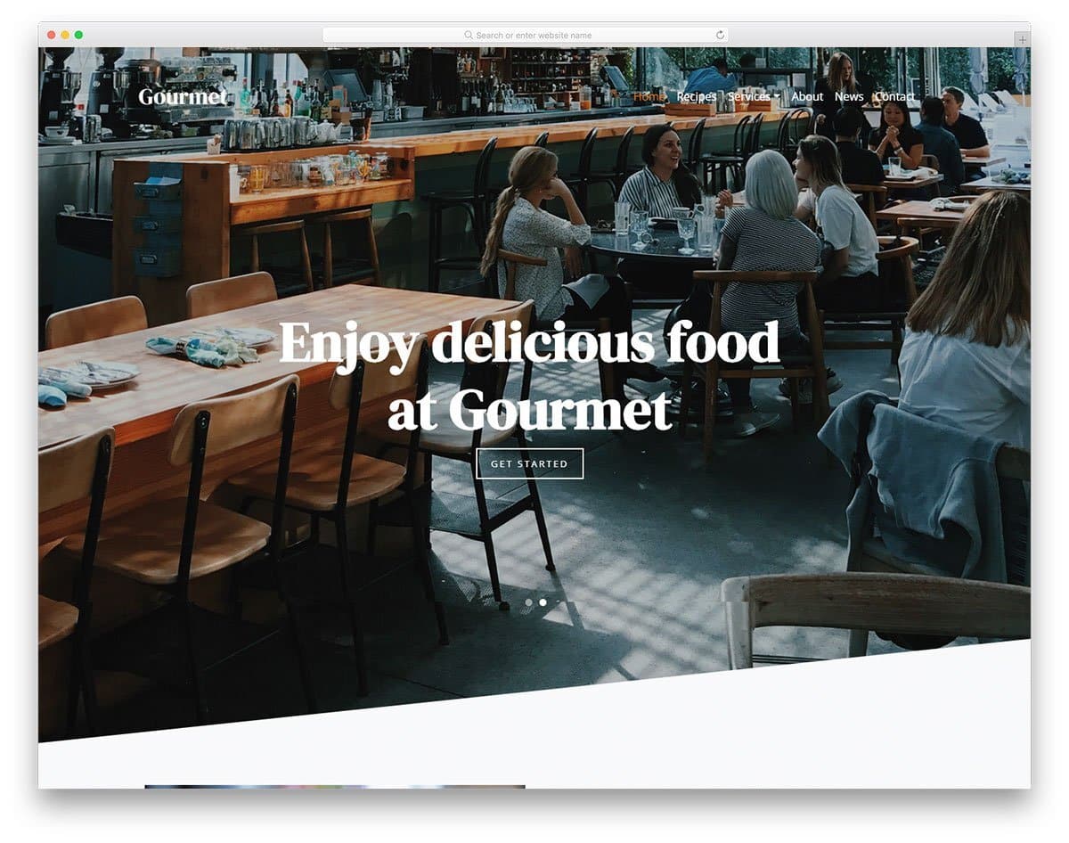 restaurant website template with unique layout