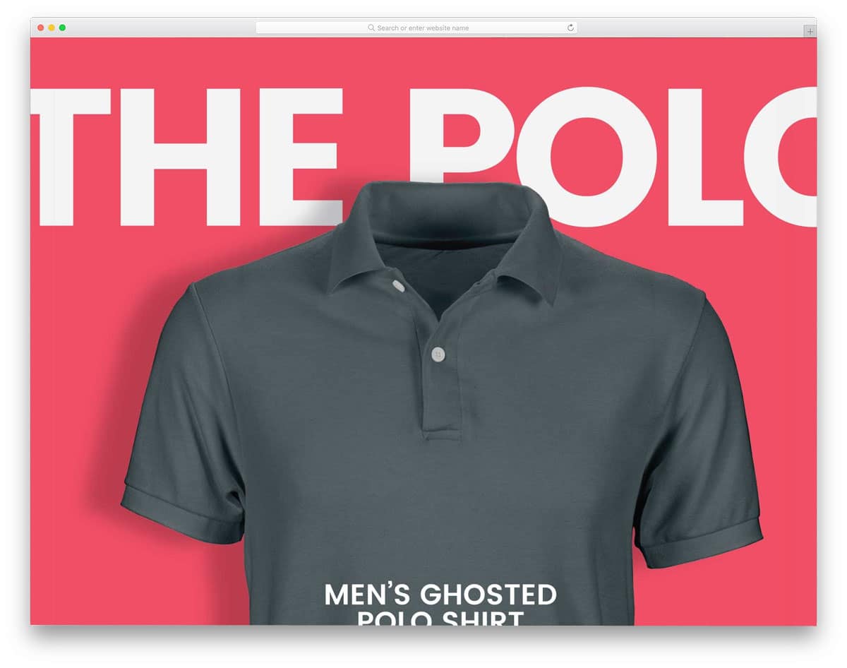 ghost men polo shirt mockup