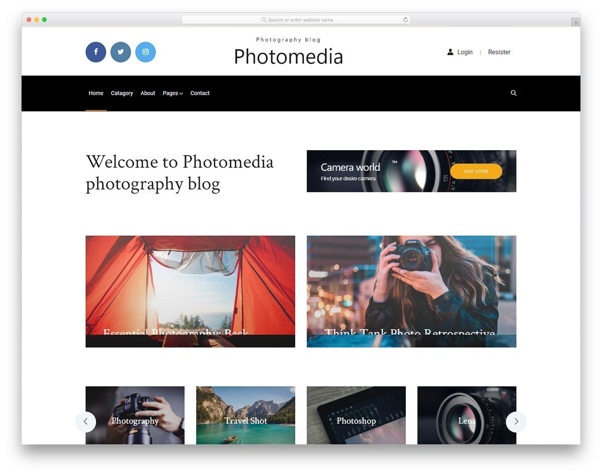 blog template for photography blogs 