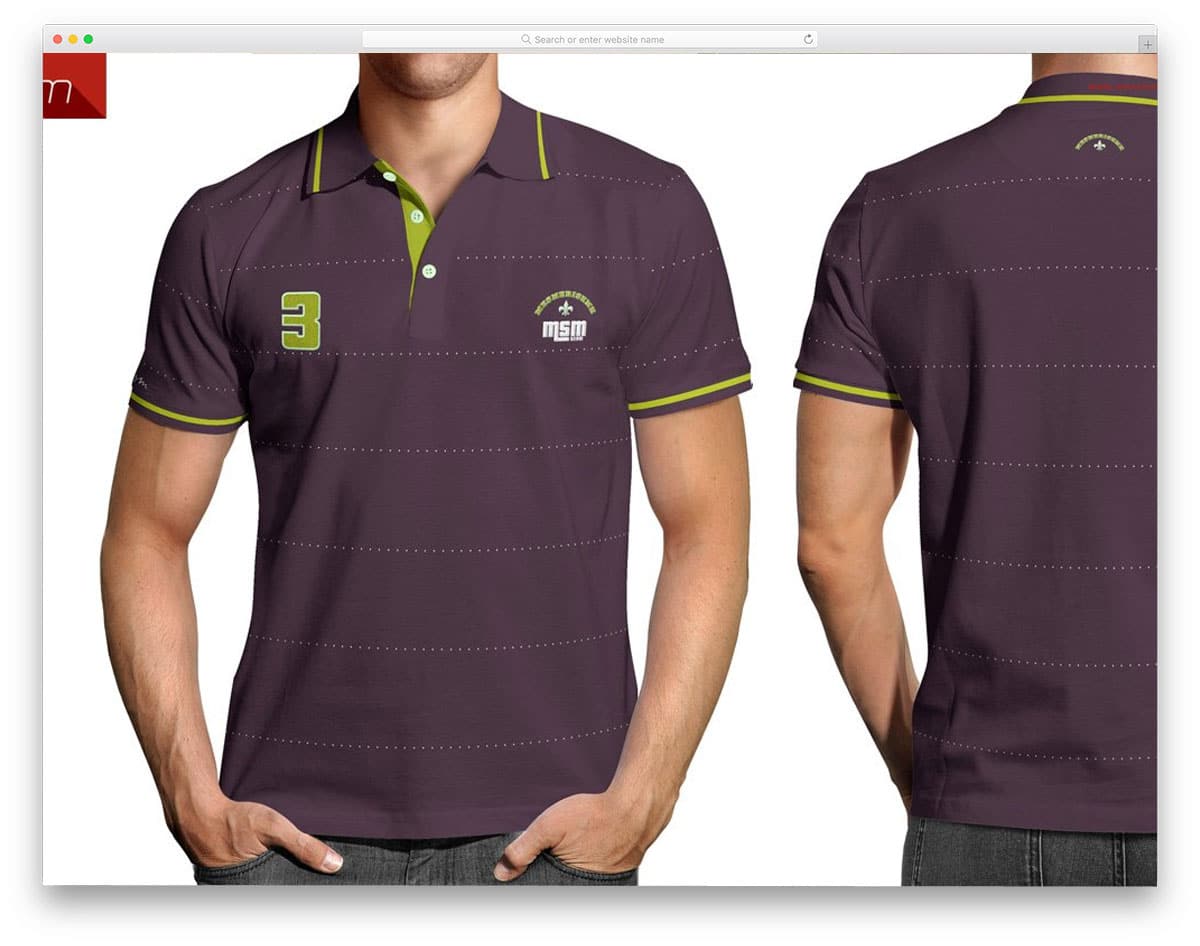 polo shirt mockup with back and frint view