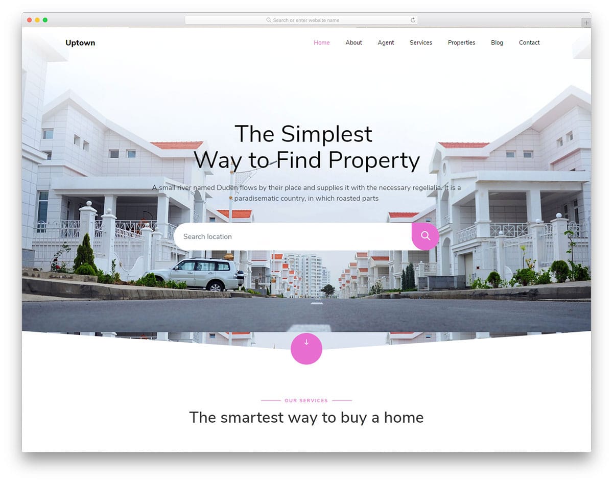 clean and elegant looking property listing website