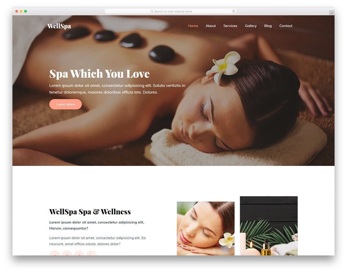 clean website template for spa