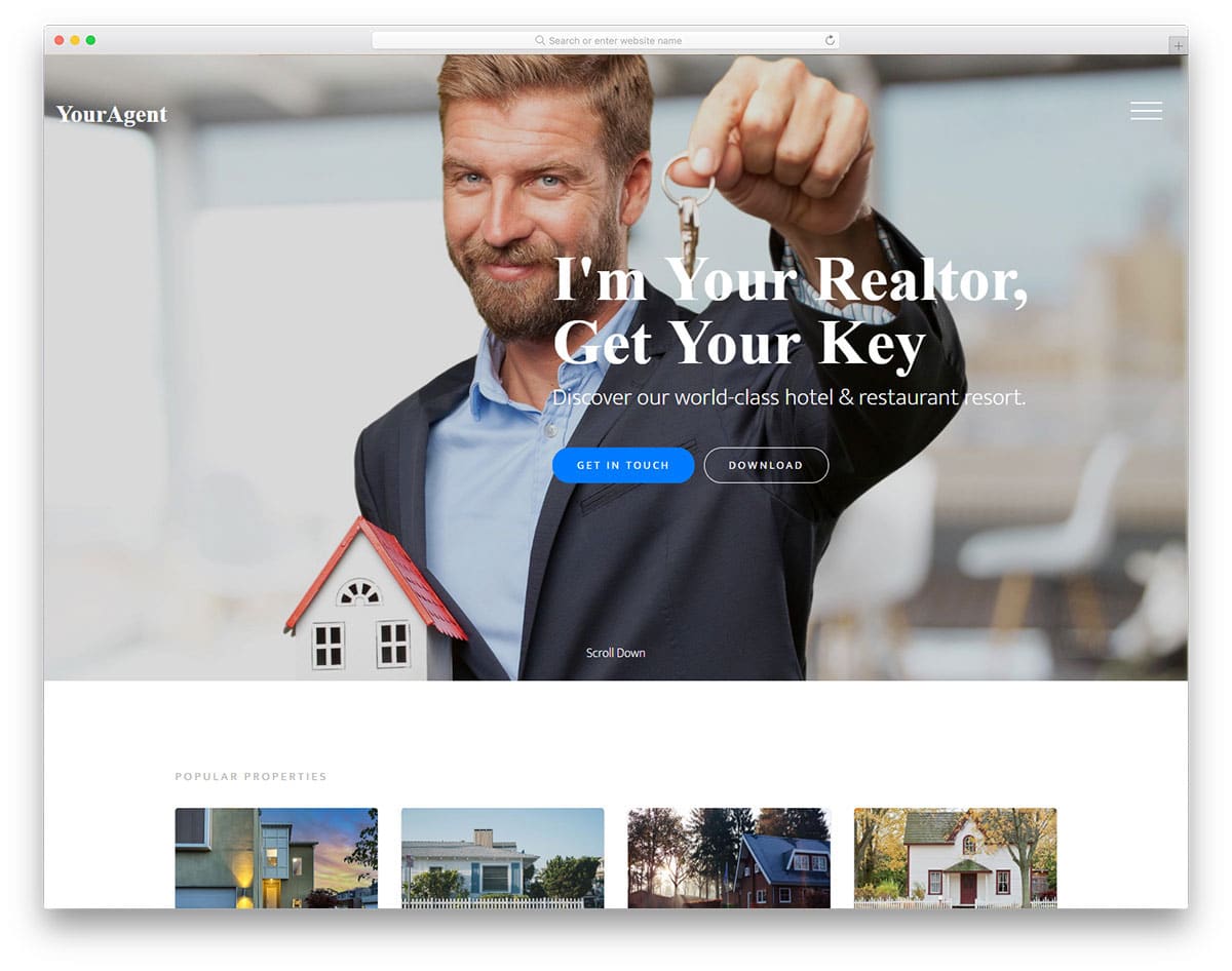 real estate agent and company website template