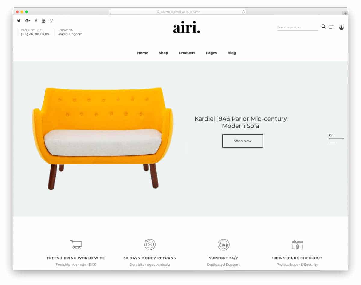 subscription shopify themes for furniture stores